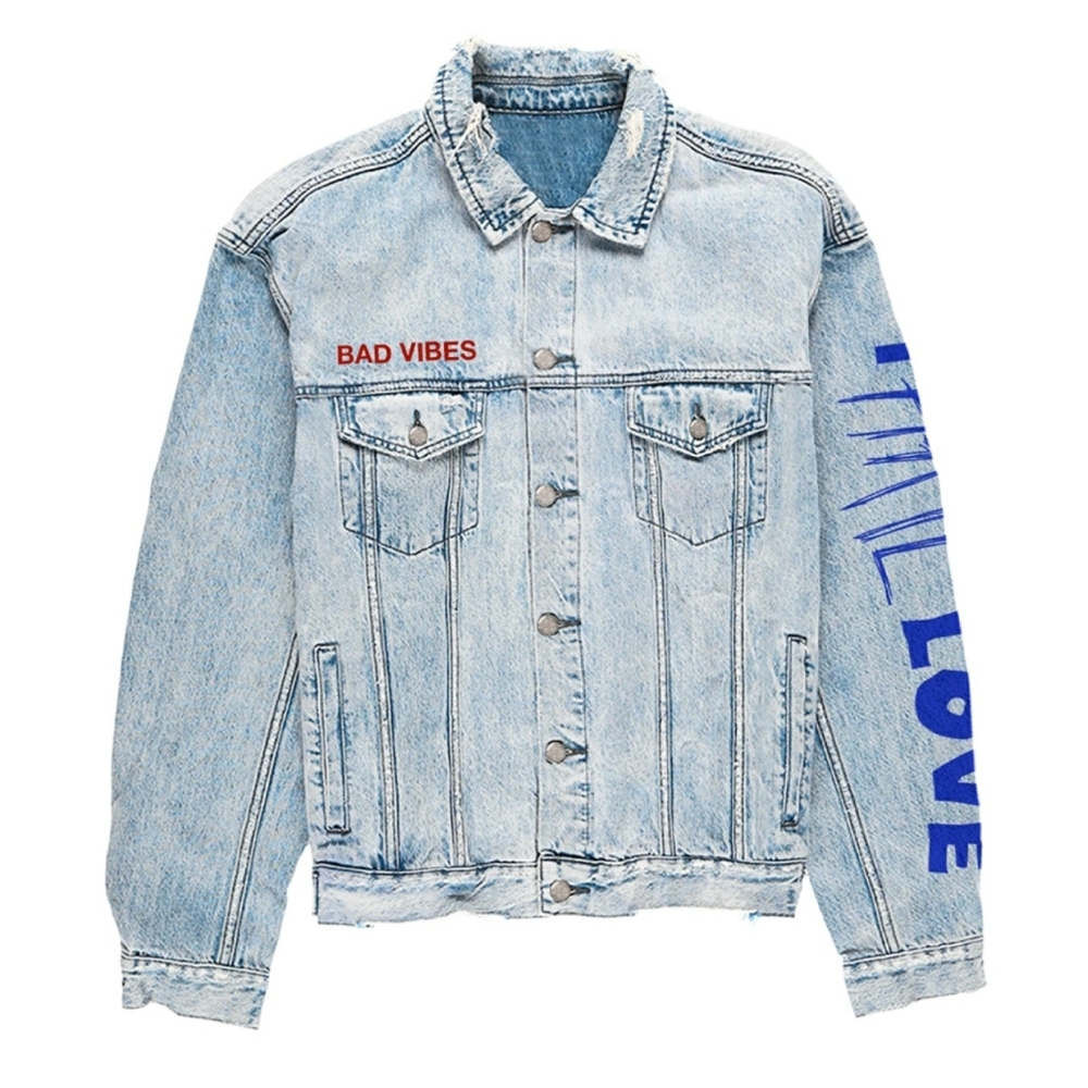 Bad vibes forever denim jacket